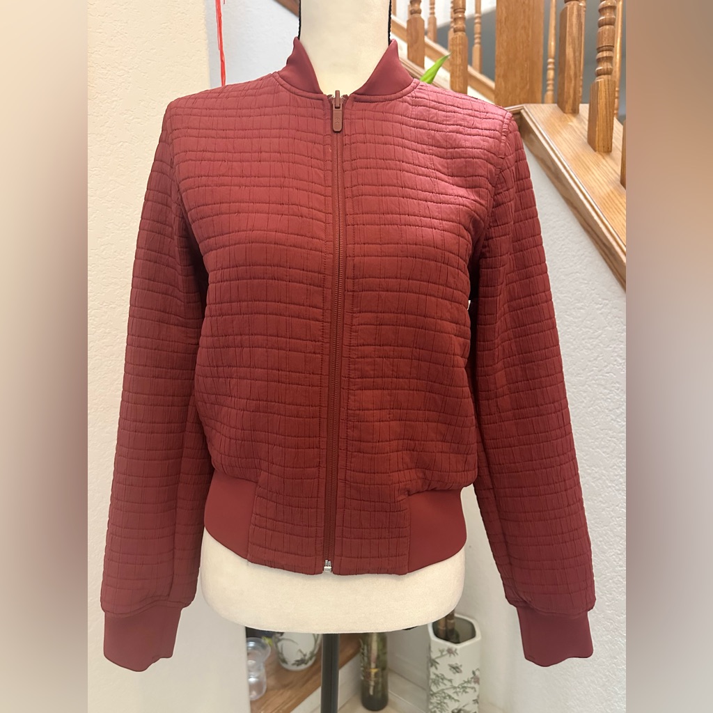 Lululemon Athletica Quilted Serene Bomber Jacket - Burgundy